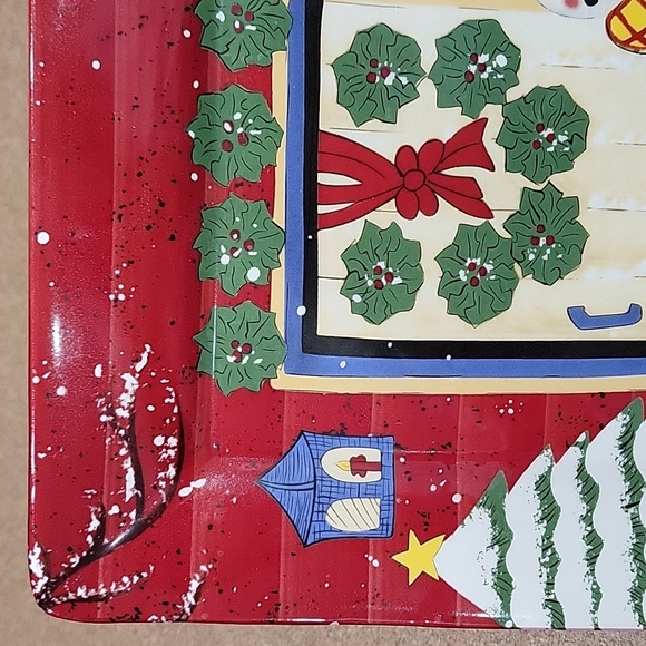 Hand Painted Snow People Serving Plate!!! - Picture 4 of 13